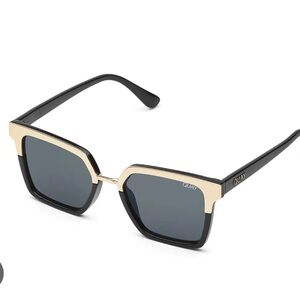 Quay Australia Black and Gold Square Sunglasses